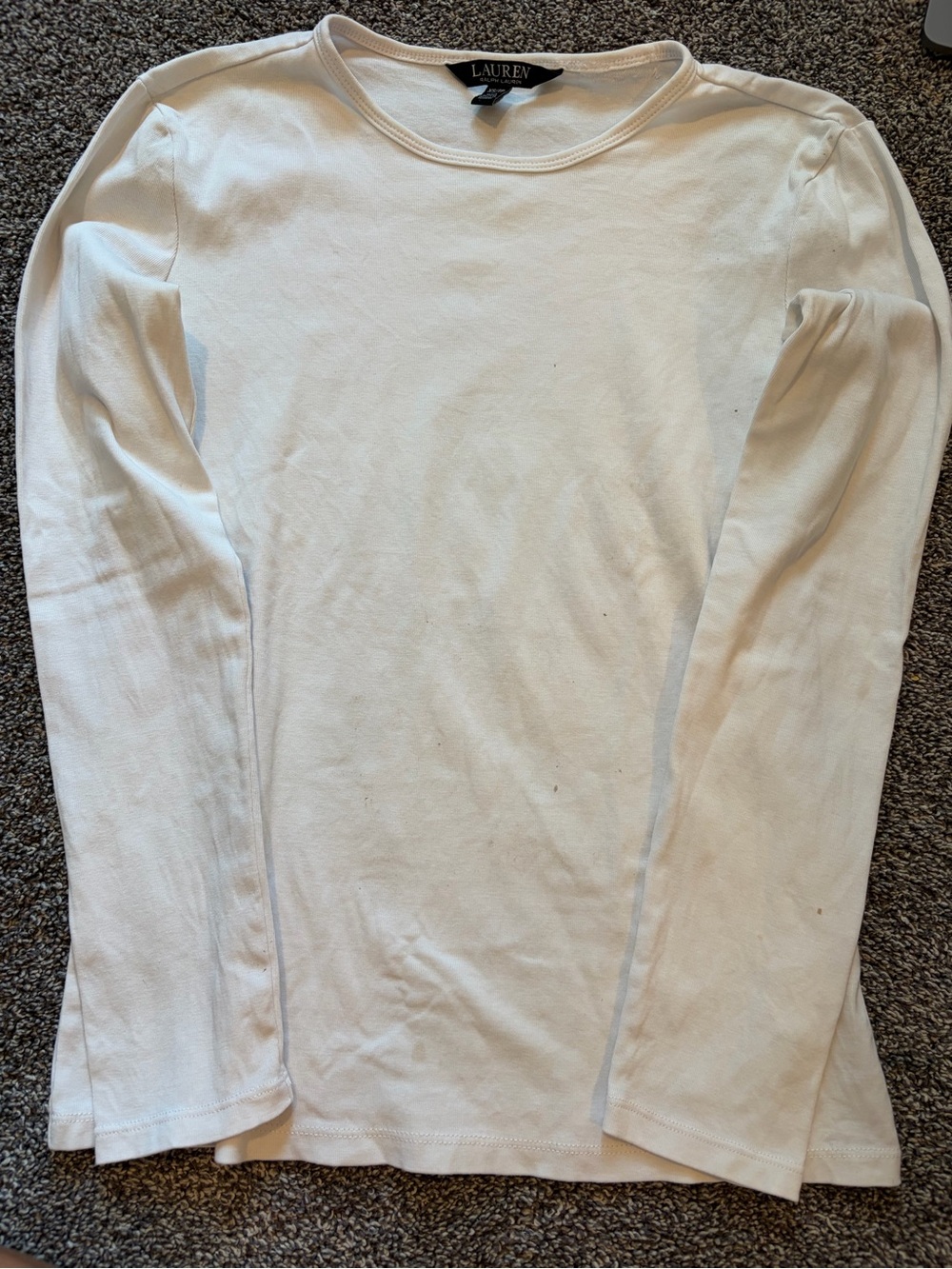 Ralph Lauren White Long Sleeve Crewneck Top